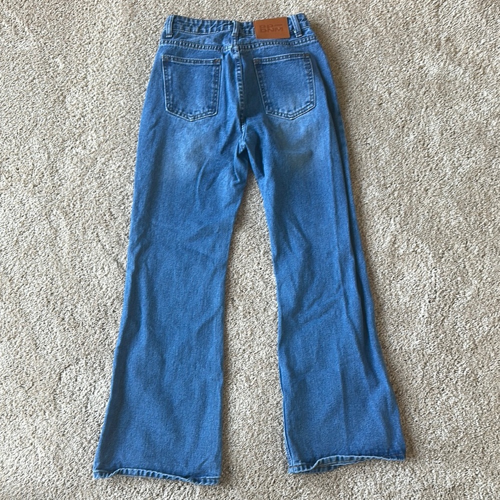 Princess Polly Blue Flare Wide Leg Jeans - Picture 3 of 3